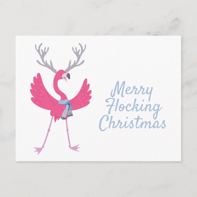 Postal Gracioso Navidad Flamingo Holiday Greet (Anverso)