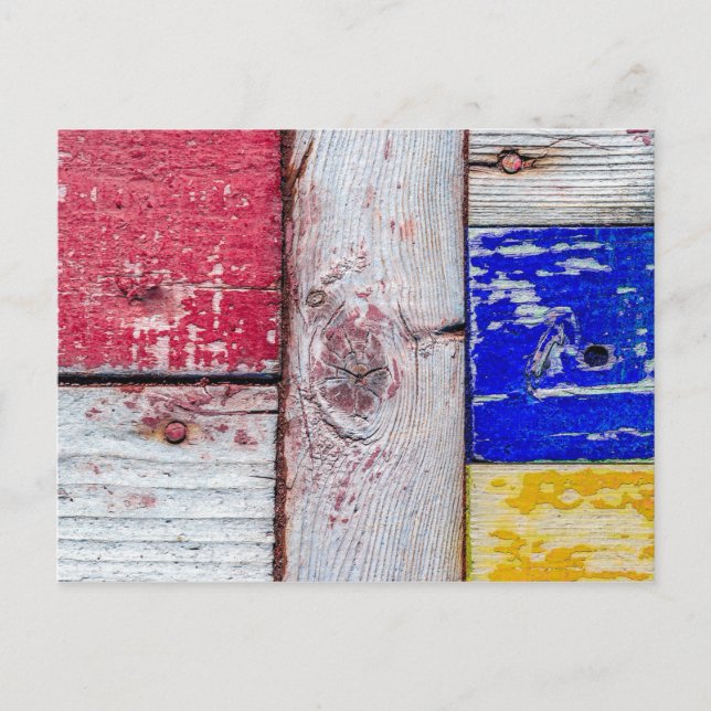 Postal Gracioso Neoplasticismo estilo de arte de madera (Anverso)