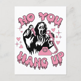 Postal ¡Gracioso No Te Aguantas! Funny Pink Grim Reaper