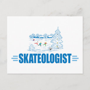 Postal Gracioso Patinaje Hielo