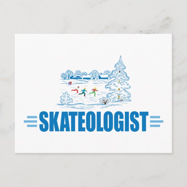 Postal Gracioso Patinaje Hielo (Anverso)