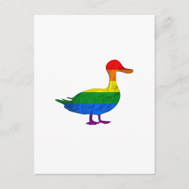Postal Gracioso pato de orgullo gay y lésbico, Quack Quac (Anverso)