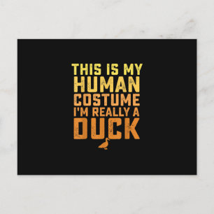 Postal Gracioso Pato Este Es Mi Disfraz Humano Halloween
