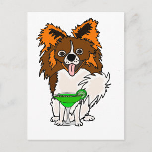 Postal Gracioso perro Papillon bebe Margarita Personaliza