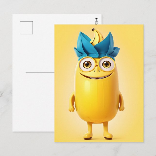 Postal Gracioso personaje bananero (Anverso / Reverso)