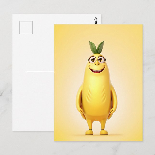 Postal Gracioso personaje bananero (Anverso / Reverso)