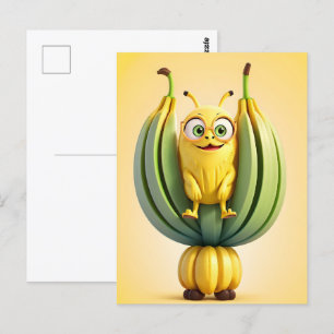 Postal Gracioso personaje bananero