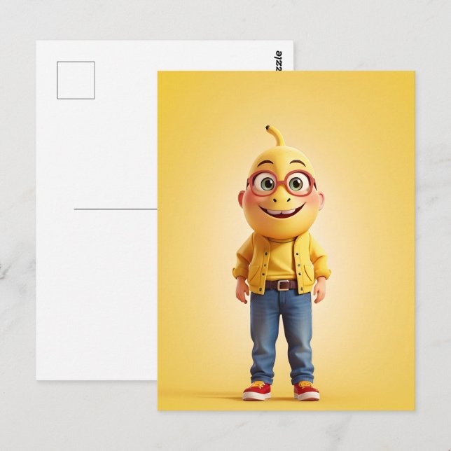 Postal Gracioso personaje bananero (Anverso / Reverso)