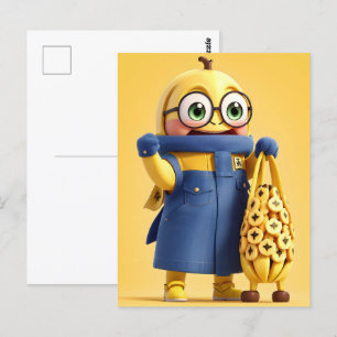 Postal Gracioso personaje bananero
