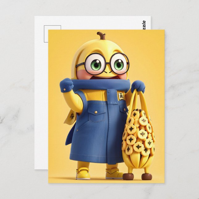 Postal Gracioso personaje bananero (Anverso / Reverso)