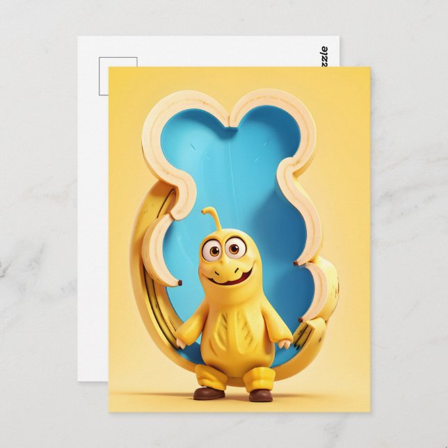 Postal Gracioso personaje bananero (Anverso / Reverso)