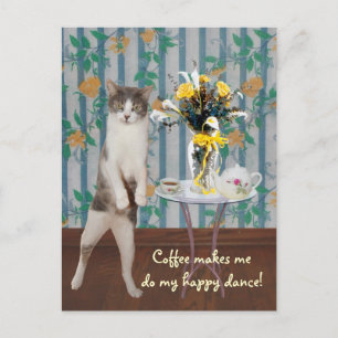 Postal Gracioso Personalizable Café Gato/Kitty
