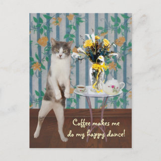 Postal Gracioso Personalizable Café Gato/Kitty