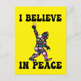 Postal Gracioso pie de playa que creo en la paz