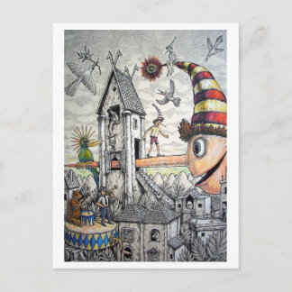 Postal Gracioso Pinocho