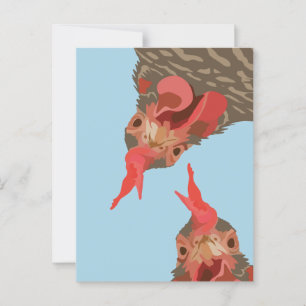 Postal Gracioso pollo boca abajo