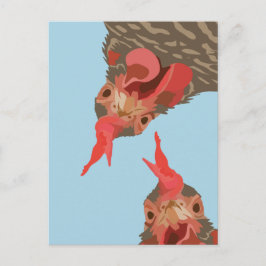 Postal Gracioso pollo boca abajo