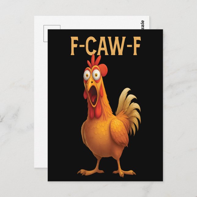 Postal Gracioso pollo F-Caw-F FCAWF Pollo 2025 (Anverso / Reverso)