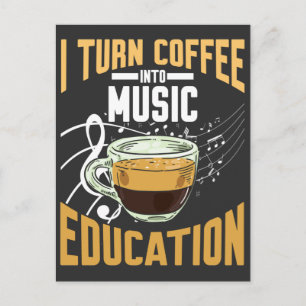 Postal Gracioso profesor de música Coffee Lover School Hu