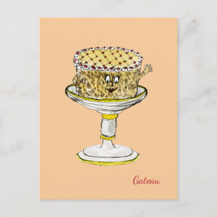 Postal Gracioso Quirky Cute Gateau Weird Cake Art Humor