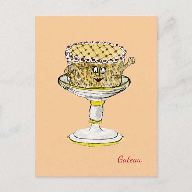 Postal Gracioso Quirky Cute Gateau Weird Cake Art Humor (Anverso)