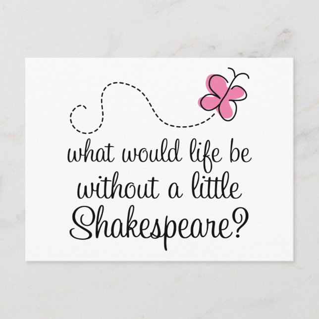 Postal Gracioso regalo de citas de Shakespeare (Anverso)