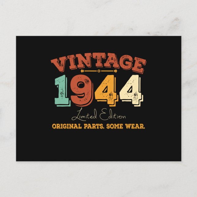 Postal Gracioso regalo de cumpleaños 81 años de antigüeda (Anverso)