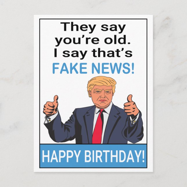 Postal Gracioso regalo de cumpleaños de Trump (Anverso)
