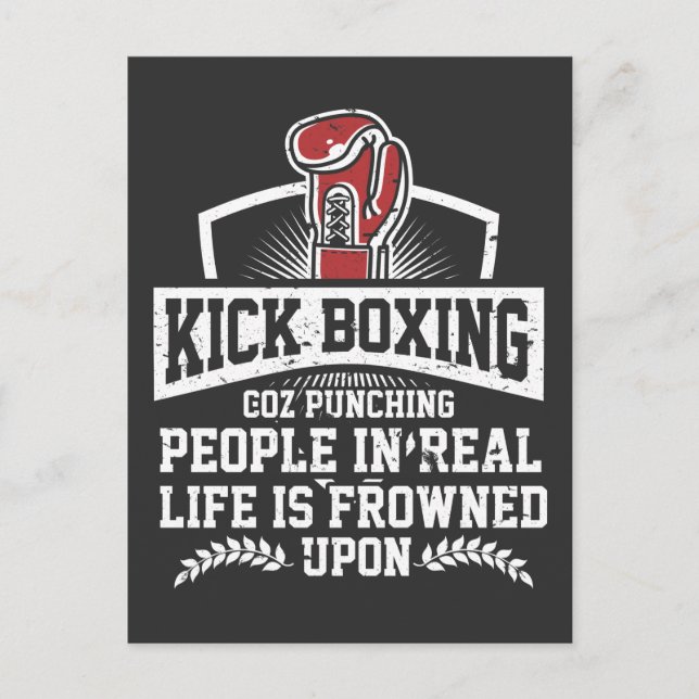 Postal Gracioso regalo de kickboxing para boxeador de art (Anverso)