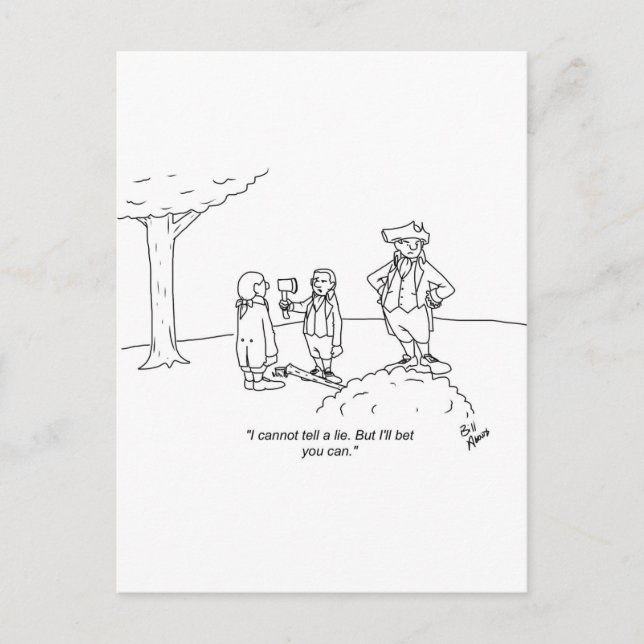 Postal ¡Gracioso regalo George Washington Cherry Tree! (Anverso)