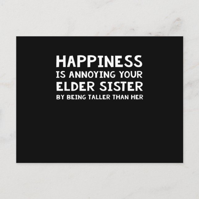 Postal Gracioso Regalo Parentesco Para La Hermana De La P (Anverso)