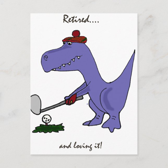 Postal Gracioso retiro T-Rex Dinosaur Gofing (Anverso)