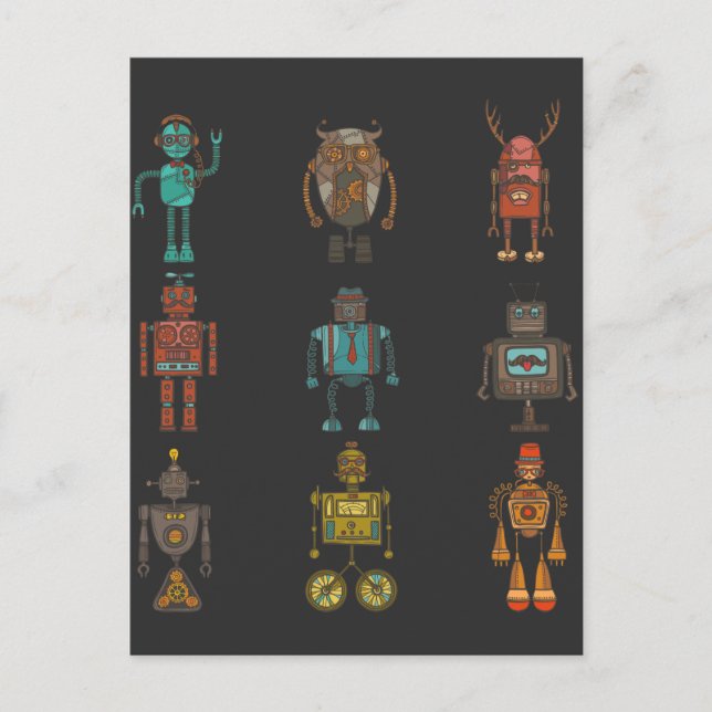 Postal Gracioso Robot Technology Computer Science Childre (Anverso)