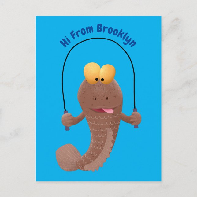 Postal Gracioso saltando a la personalizado de pescado de (Anverso)