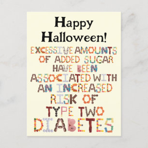 Postal Gracioso saludo de Halloween - Diabetes
