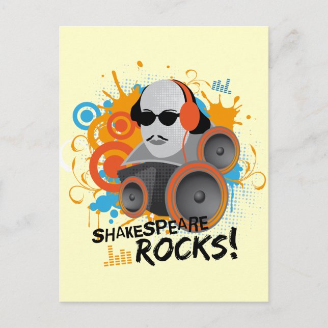 Postal Gracioso Shakespeare Slogan Gift "Rocas Shakespear (Anverso)