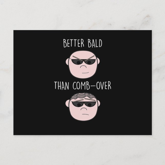 Postal Gracioso sin pelo Baldy Calvo Guy Cabeza de piel H (Anverso)