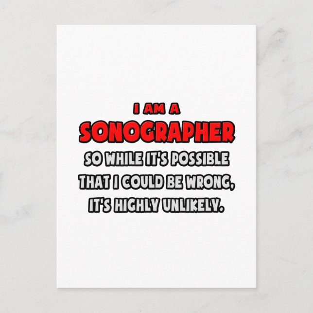 Postal Gracioso Sonógrafo. Muy improbable (Anverso)