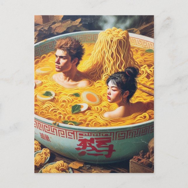 Postal Gracioso Surreal Ramen Hot Tub (Anverso)
