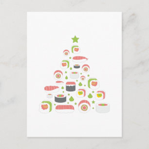Postal Gracioso Sushi Amantes del Árbol de Navidad Añadir