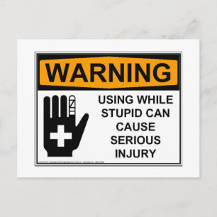 Postal Gracioso usando aunque Estúpido