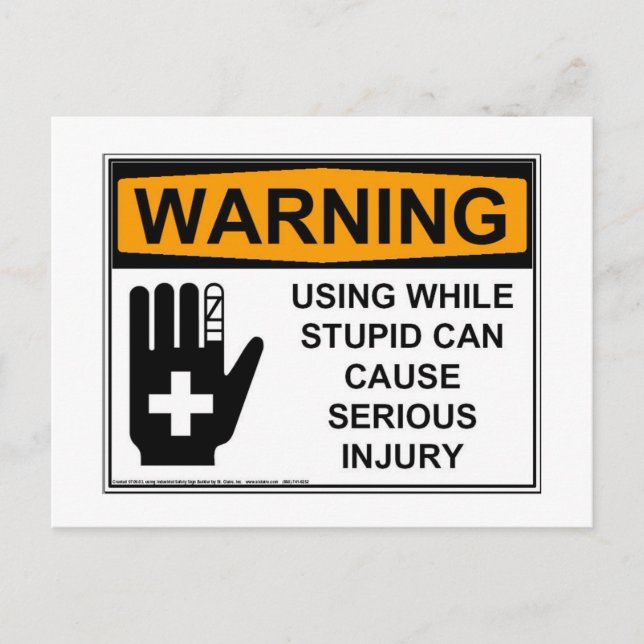 Postal Gracioso usando aunque Estúpido (Anverso)