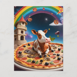Postal Gracioso Vaca Pizza