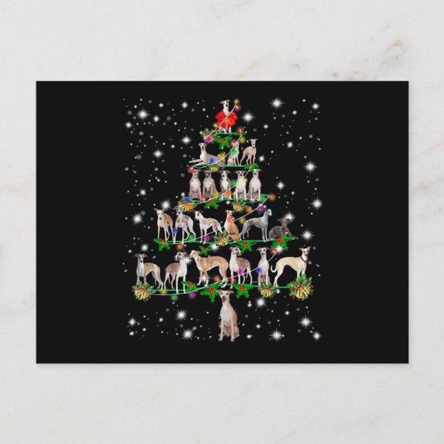 Postal Gracioso Whippet Christmas Tree Ornament Decour (Anverso)