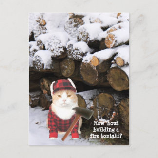 Postal Gracioso Woodcutter Cat