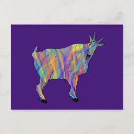 Postal Gracioso y colorido Quirky Goat Funky Cute Arte An
