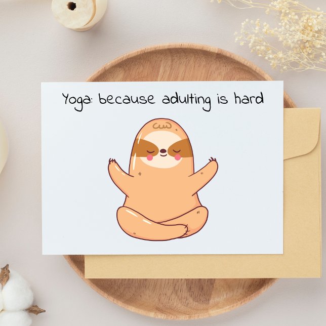 Postal Gracioso Yoga Sloth (Subido por el creador)