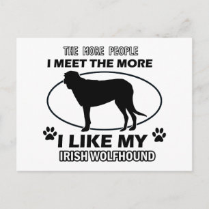 Postal Graciosos diseños de lobo irlandés