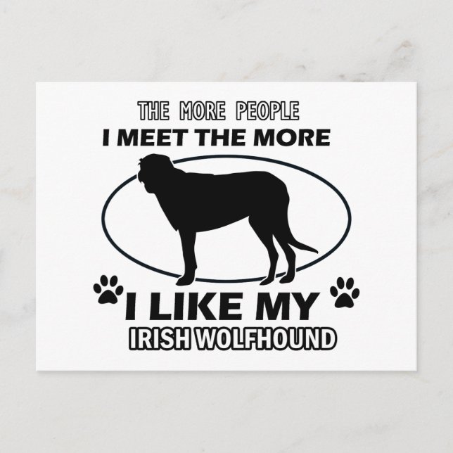 Postal Graciosos diseños de lobo irlandés (Anverso)