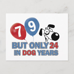 Postal Graciosos diseños de perros de 79 años